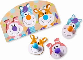 Talented Creator Specialty Maker Melissa & Doug 13440 First Play Wood Jumbo Peg Farm Animal Jigsaw Puzzle (3 Pieces)