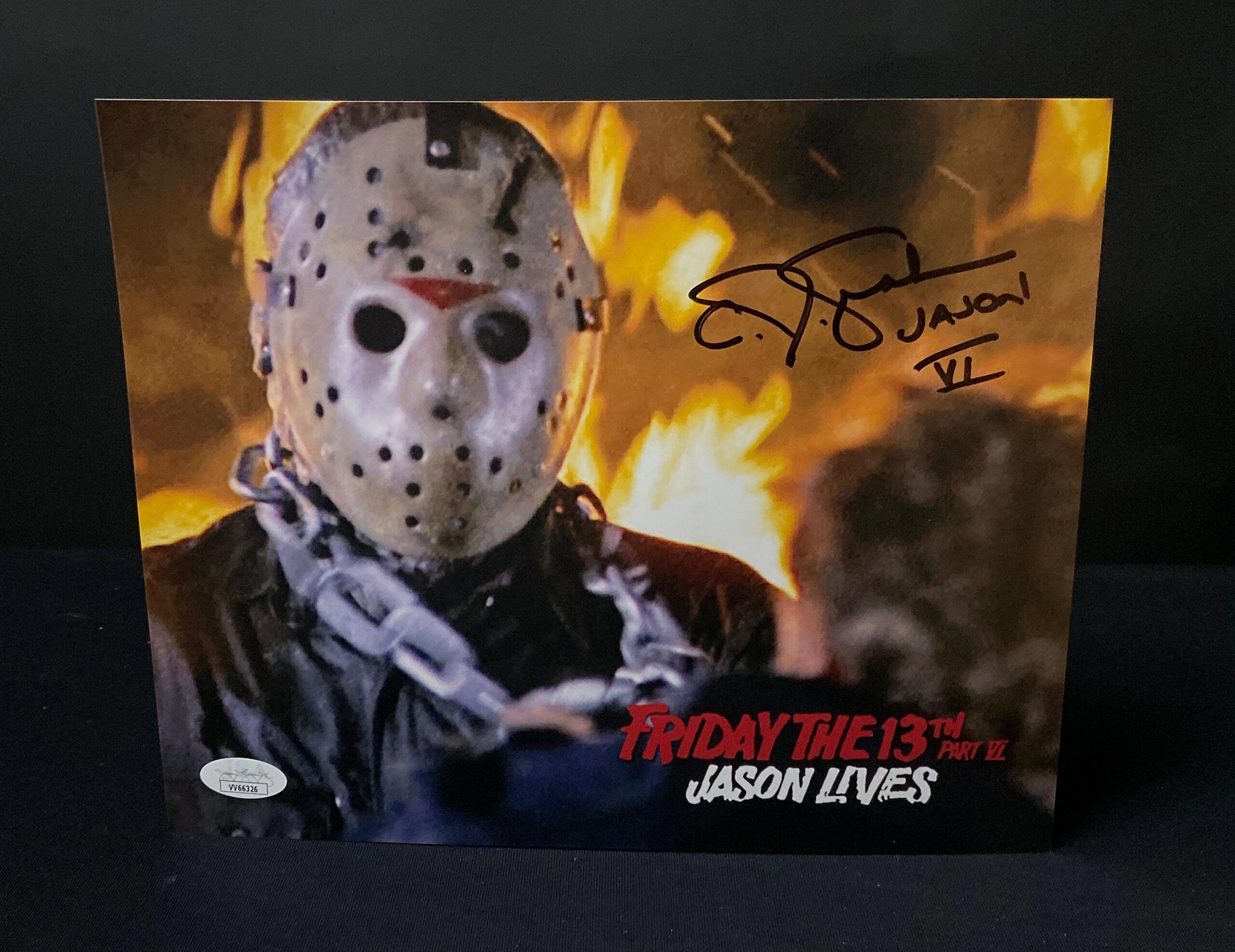 Whimsical Supplies Creepy Designs CJ Graham Signed Friday the 13th Part 6 Jason Lives 8x10 Photo - JSA Certified (V3)
