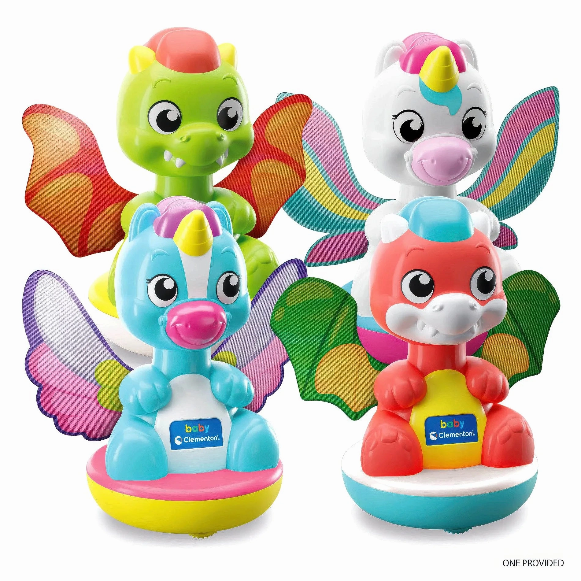 Clementoni Baby Spinning Unicorn/Dragon - Assorted Fast-Paced Fun