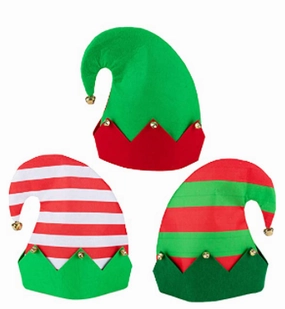 Mysterious Masks Haunted Accessories Colorful Holiday Elf Hat, 3pcs