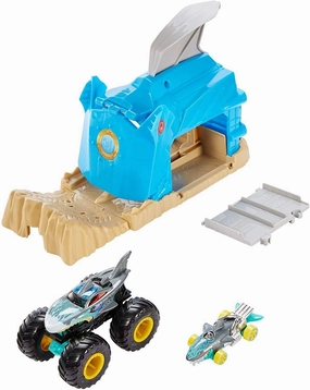 Speed Run Talent System Hot Wheels GKY03 Monster Trucks Pit and Launch Shark Wreak Playset