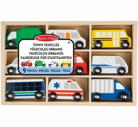 Melissa & Doug 13170 Wooden Town Vehicles Set Standard Edition Patience Test
