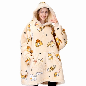 Adult Sherpa Wearable Blanket-Cat Labor Alphabet Toy