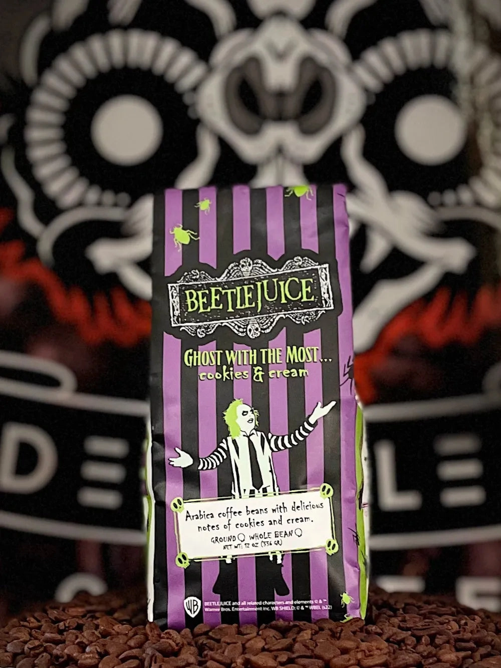 Spooky Masks Dead Sled Coffee - Beetlejuice Ghost With The Most Ground Coffee