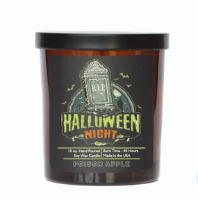 Halloween Night Soy Wax Candle - Apple Cider Donut Halloween Candles Eerie Displays Creepy Designs