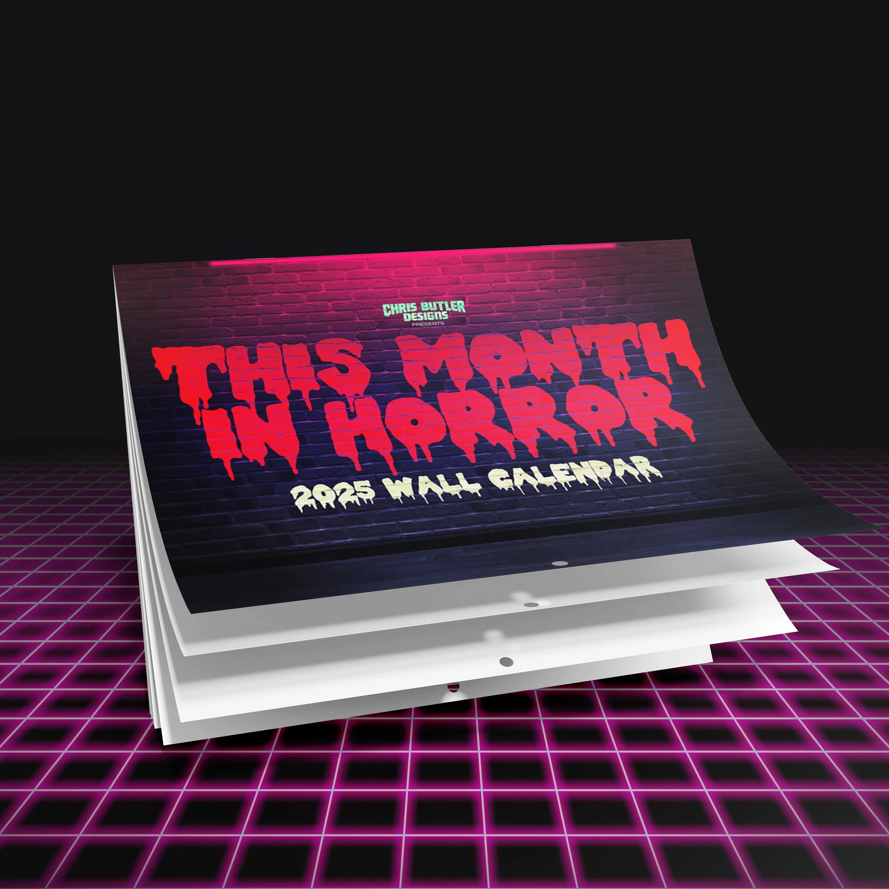 This Month In Horror 2025 Wall Calendar Spooky Decorations