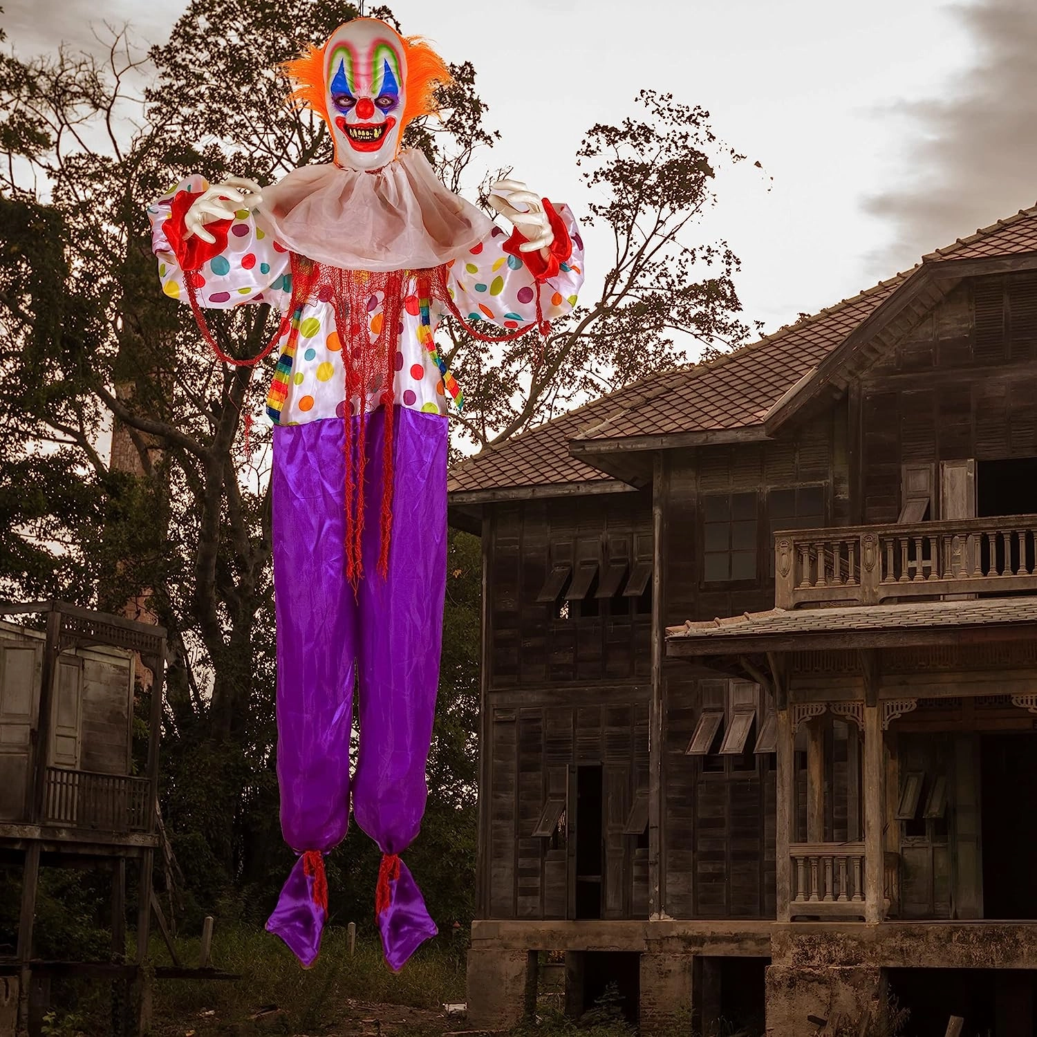 68in Neon Face Hanging Clown Decoration Fantastic Decorations Monster Designs