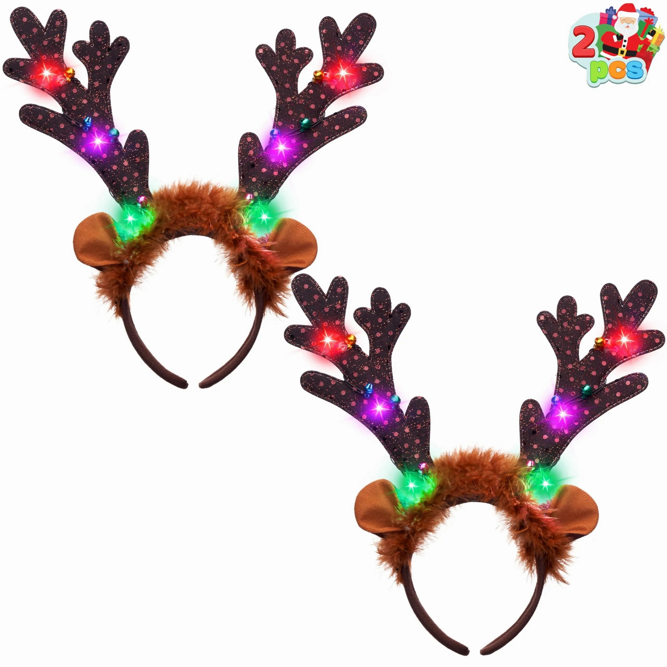 Christmas Light Up Cute reindeer headband Adult Kids Xmas Accessories Ghostly Decorations Spooky Accents