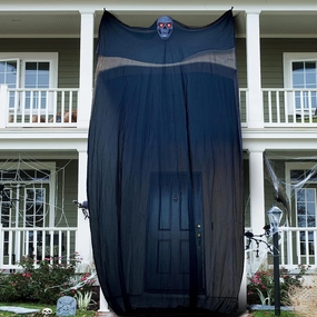 Playful Displays Creepy Displays 14.1 Ft Giant Hanging Grim Reaper