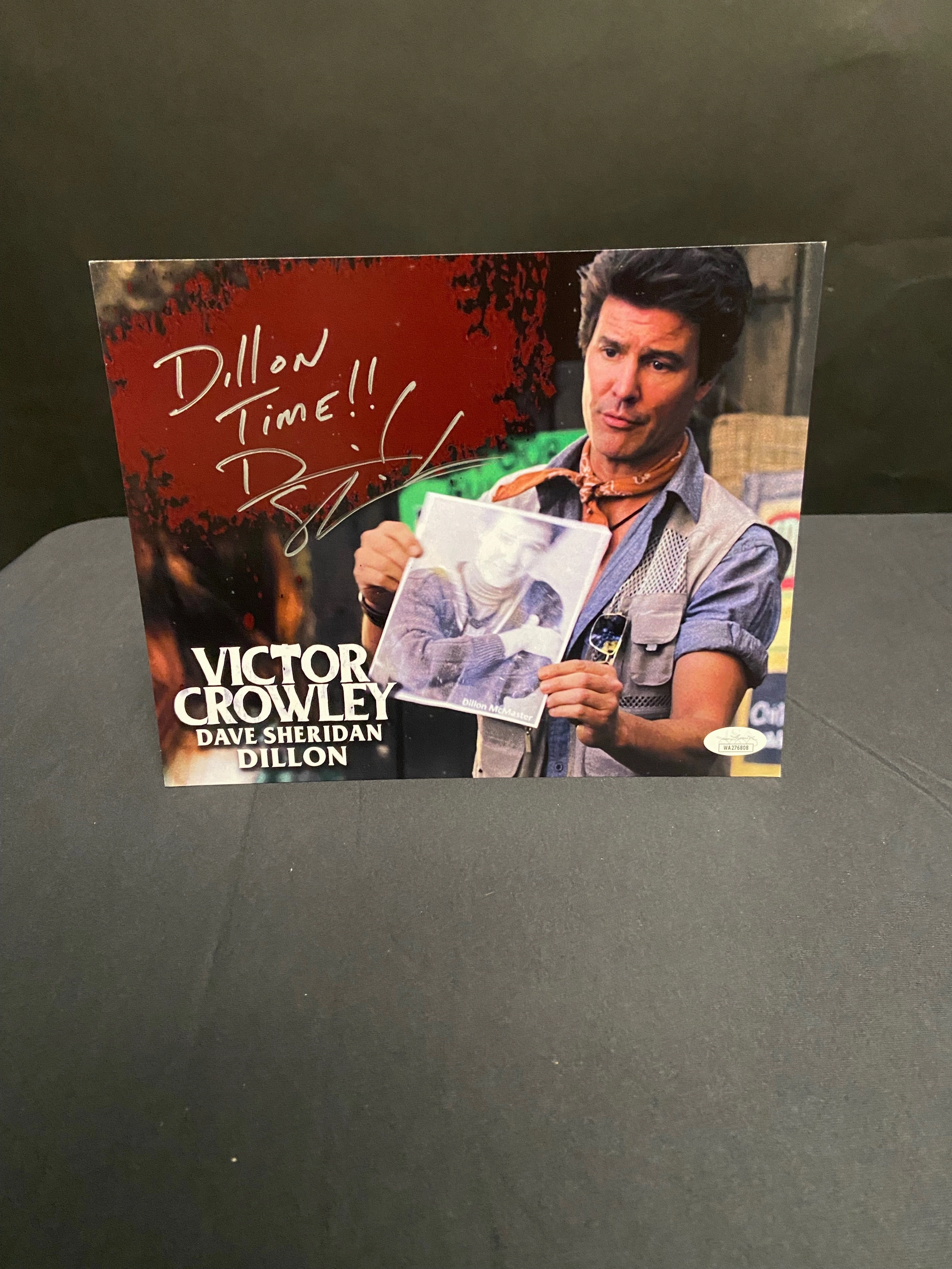 Ghoulish Ornaments Spooky Accents Dave Sheridan Signed Victor Crowley 8x10 Photo (JSA Certified)