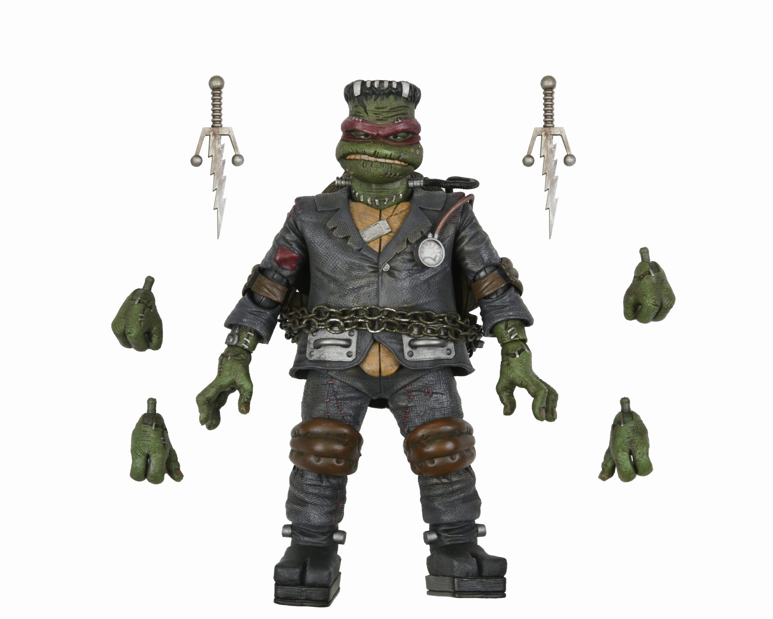 Universal Monsters x Teenage Mutant Ninja Turtles Ultimate Raphael as Frankenstein's Monster 7-Inch Scale Action Figure Monster Accessories Scary Designs