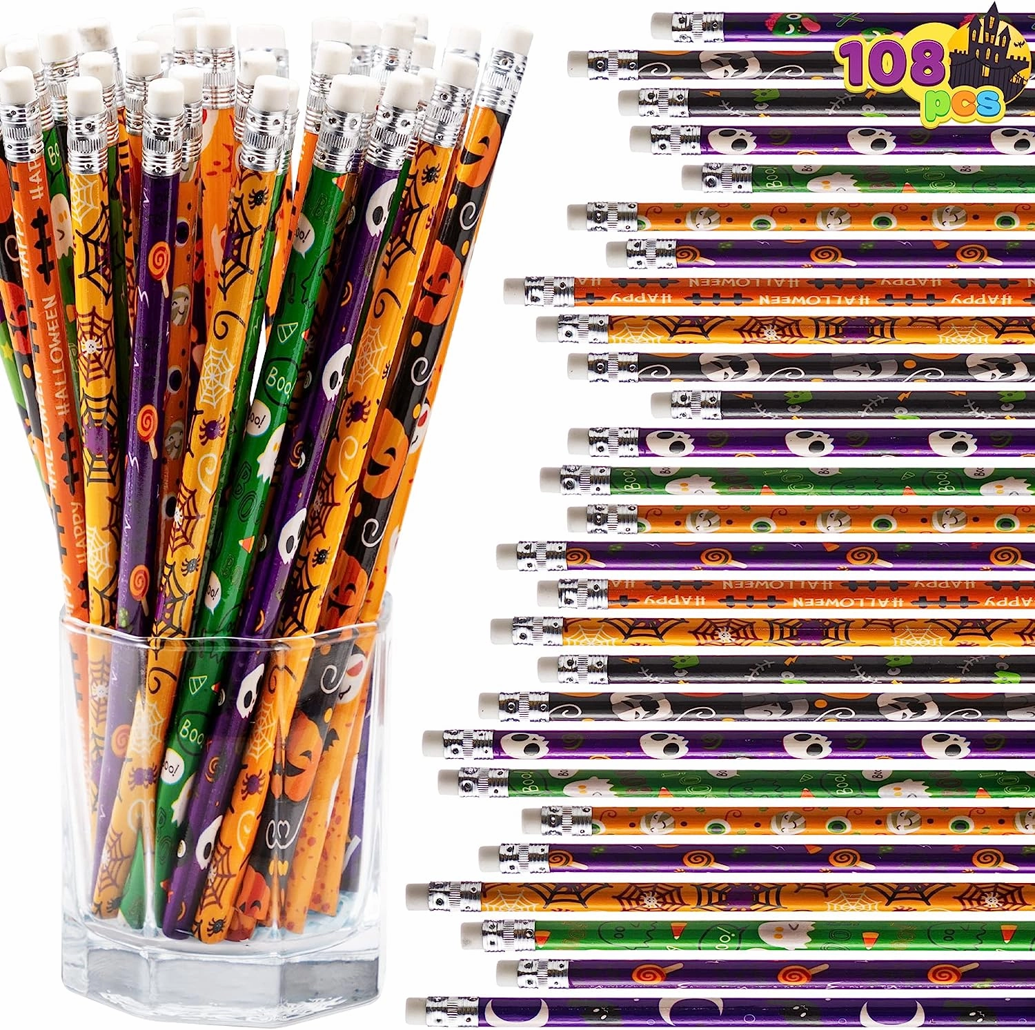 Fantastic Ornaments Whimsical Displays Halloween Pencil 108 Pcs
