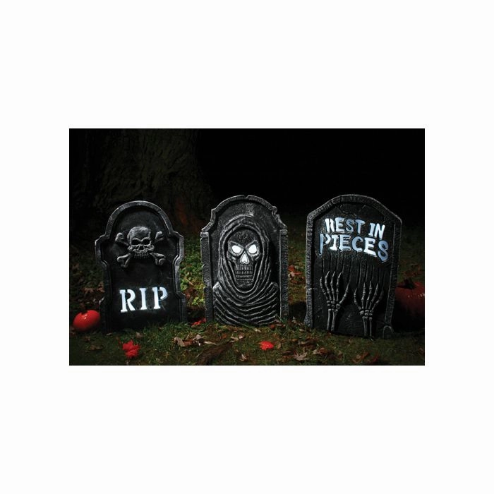 LED Bone Tombstones Eerie Decorations Haunted Party
