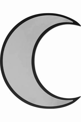 Crescent Moon Wall Mirror - Black Ghostly Party Charming Treats