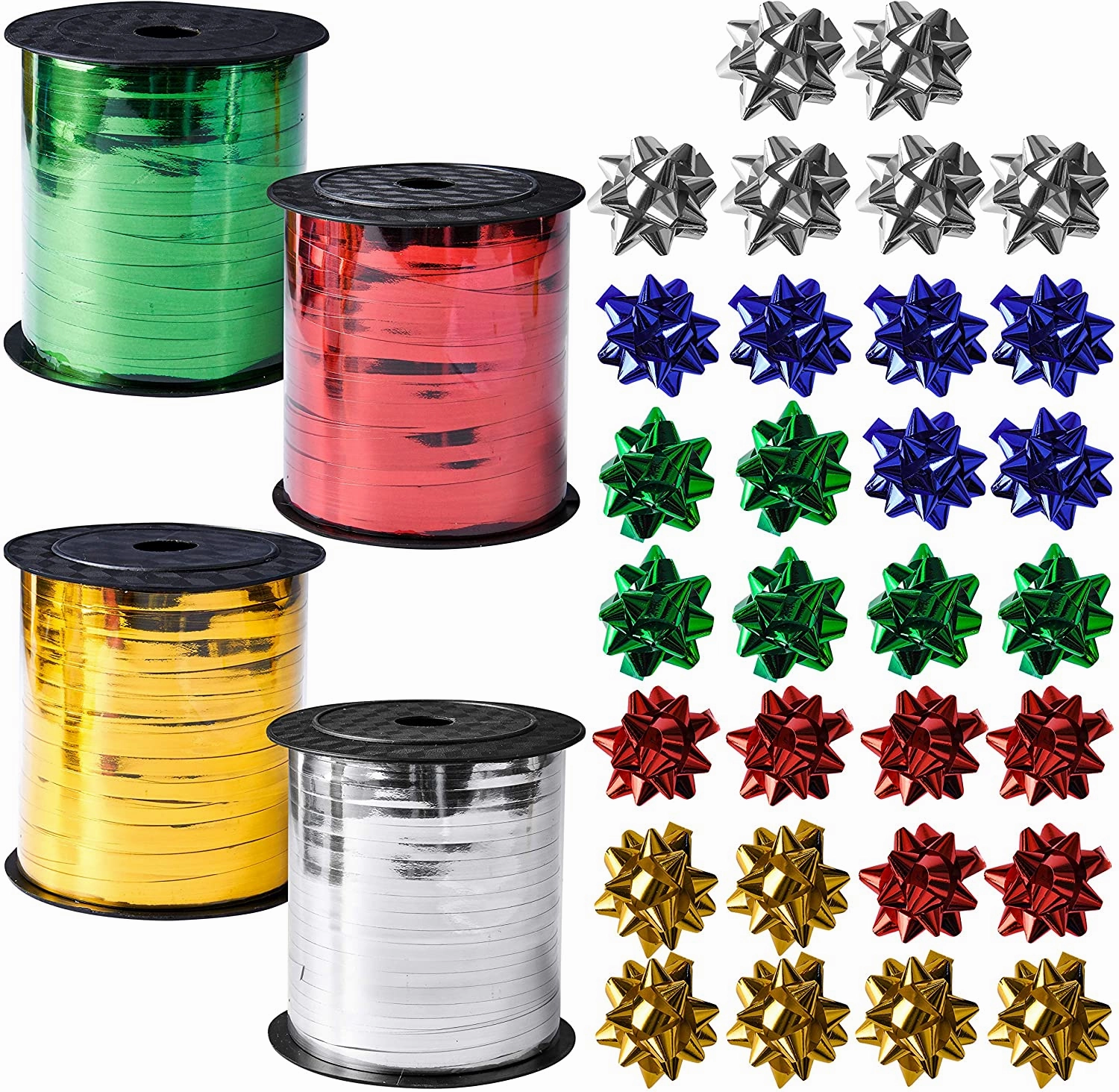 Ghostly Decorations Playful Accessories Curling Ribbons with 30 Pcs Bows, 4 Pack