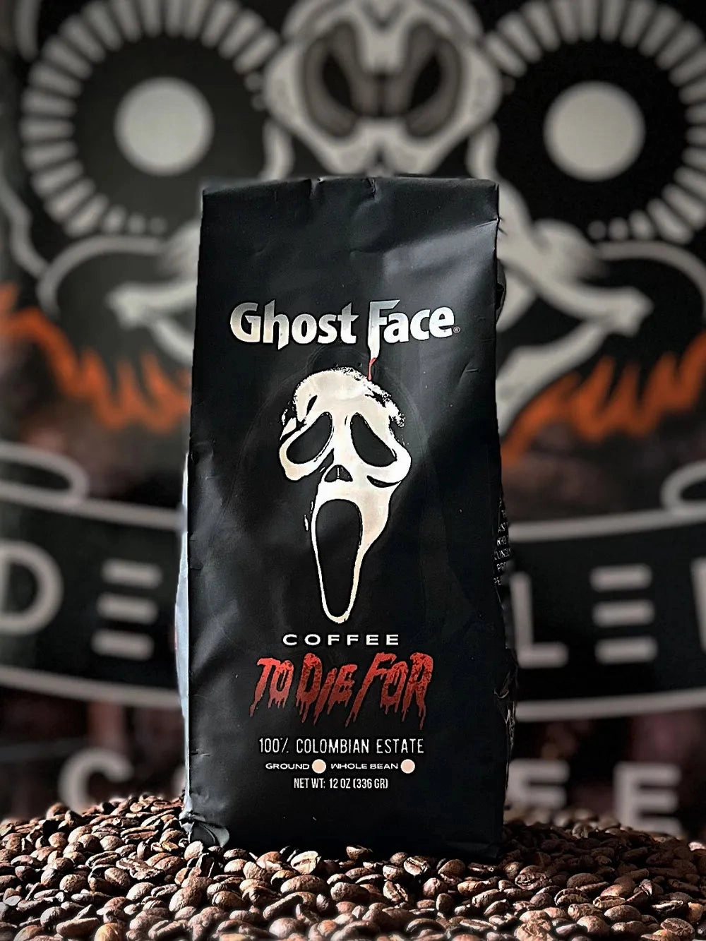 Mystical Designs Fantastic Accents Dead Sled Coffee - Ghost Face Coffee ?C 100% Colombian Estate Ground Coffee