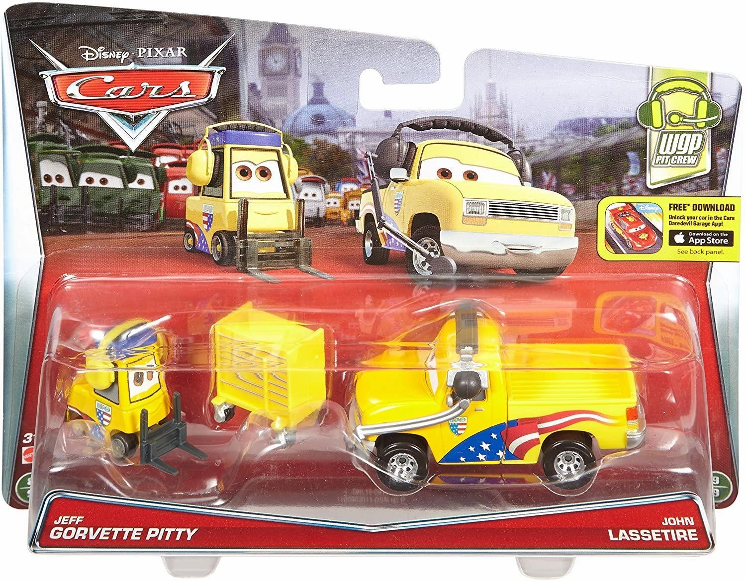 Heist Planning Amateur Status Disney Cars DHL15 Jeff Gorvette Pitty and John Lassetire Playset