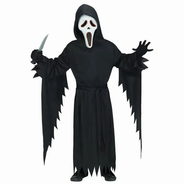 E.L. Child Ghost Face Costume Spooky Designs Ghoulish Decor