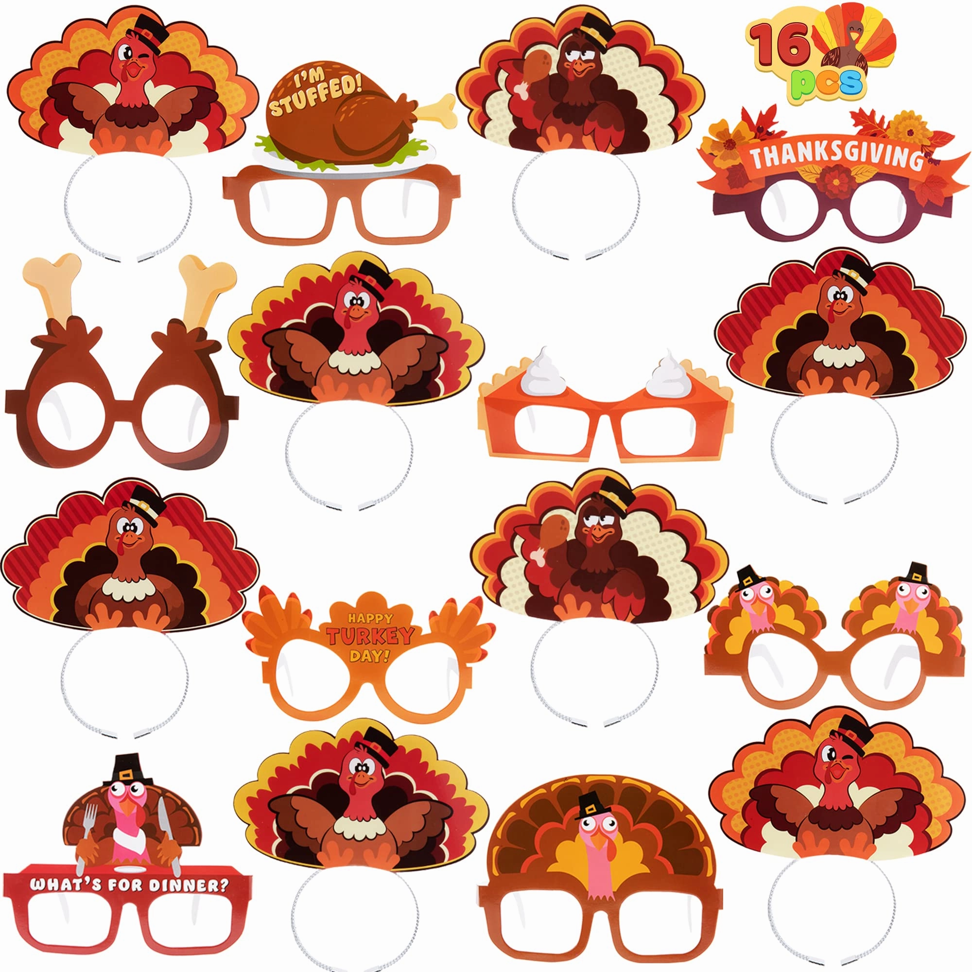 Electron Movement sports practice JOYIN Thanksgiving Party Photobooth Prop, 16 Pack