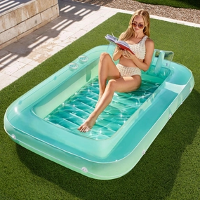 Famous Person Wetland Environment 70in x 46in Large Cyan Suntan Tub Pool Floats Sun Tan Tub