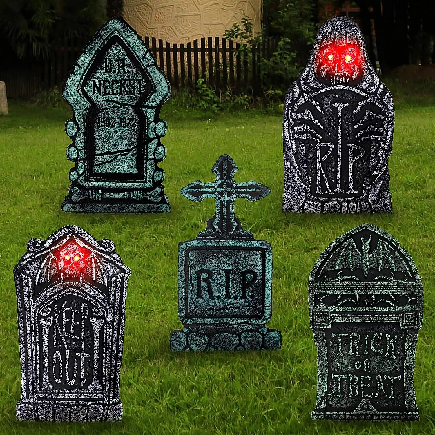 Ghoulish Supplies 16in Graveyard Tombstone, 5 packs