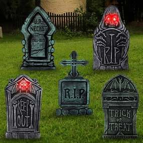 Ghoulish Supplies 16in Graveyard Tombstone, 5 packs