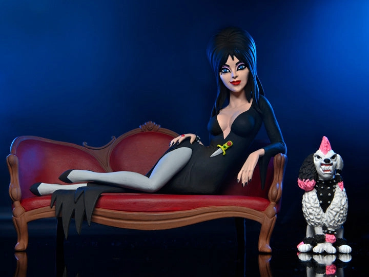 Elvira, Mistress of the Dark Toony Terrors Elvira on Couch Ghoulish Props Mystical Decorations
