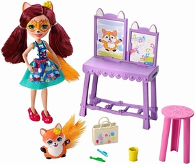 Labor Love Resource Allocation Enchantimals GBX03 Art Studio Playset with Felicity Fox Doll
