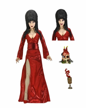 ELVIRA ?C 8 IN CLOTHED ACTION FIGURE ?C ELVIRA RED, FRIGHT, AND BOO Playful Accessories Scary Designs