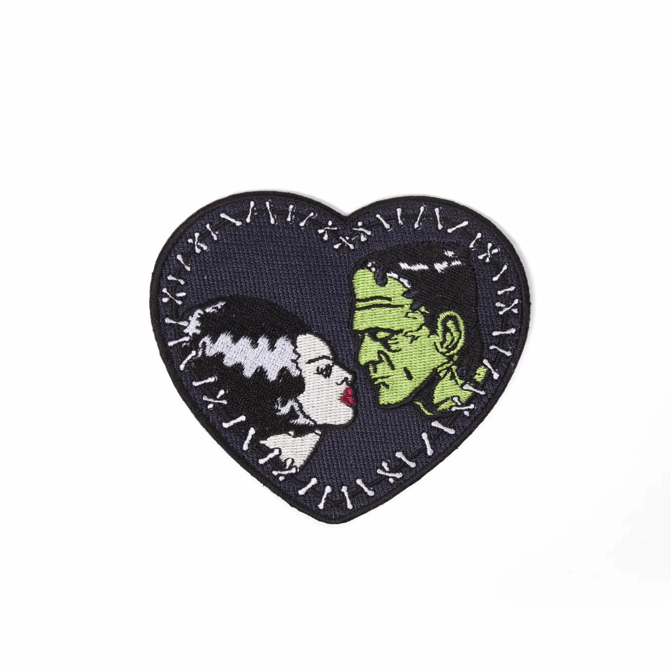 Ghostly Crafts Wicked Supplies Bride & Frank Stitch Heart Embroidered Patch