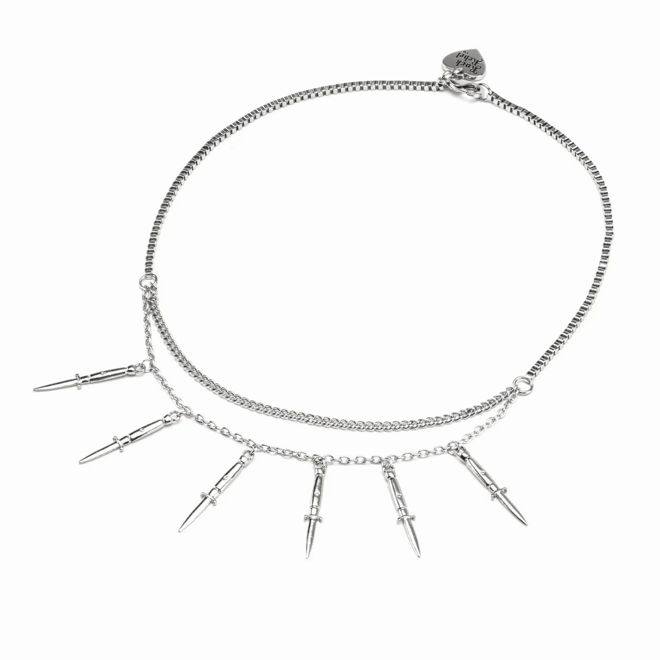 Charming Ornaments Switchblade Double Chain Necklace