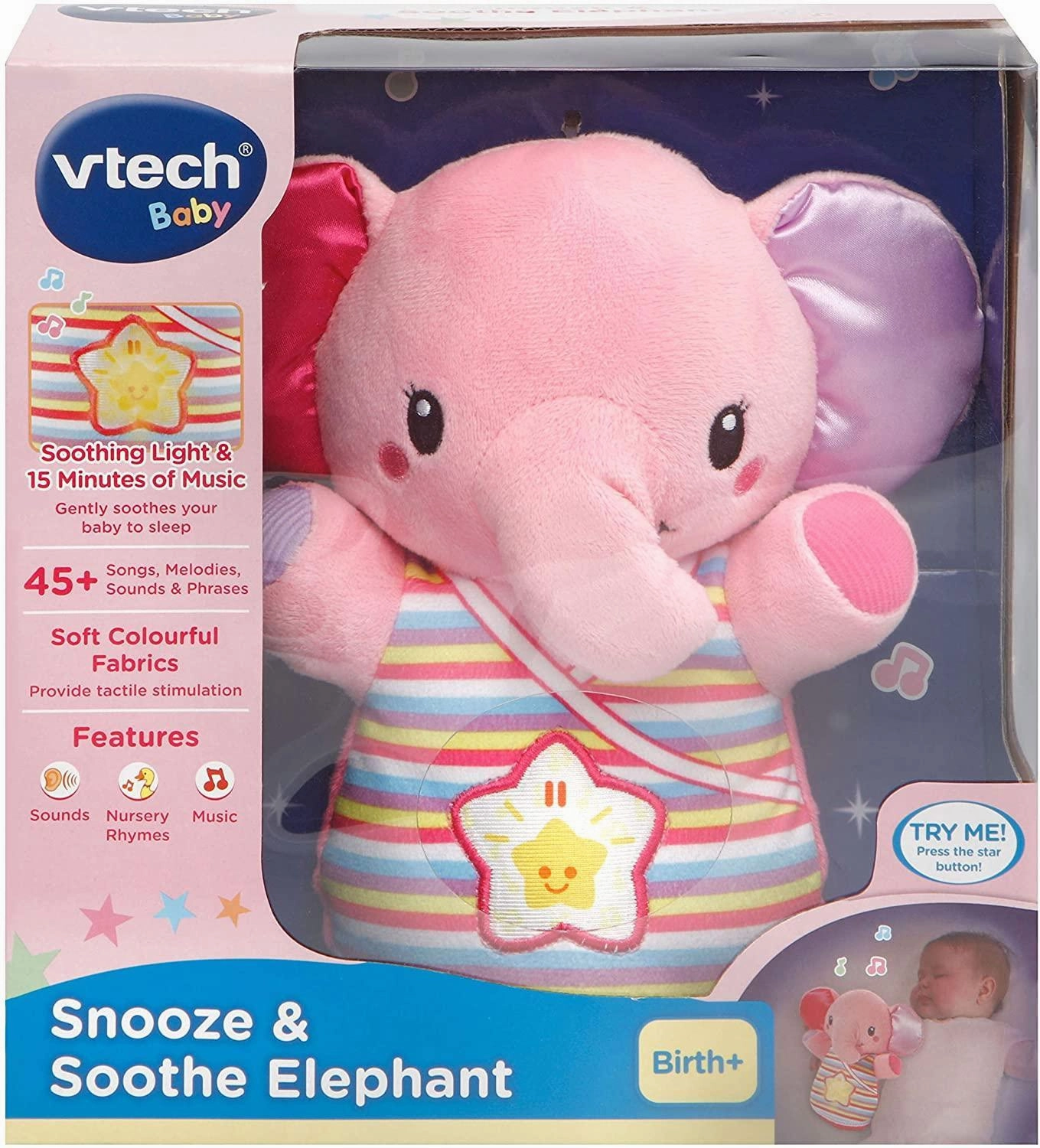 VTech 508653 Snooze and Soothe Elephant Pink Customer Favorite
