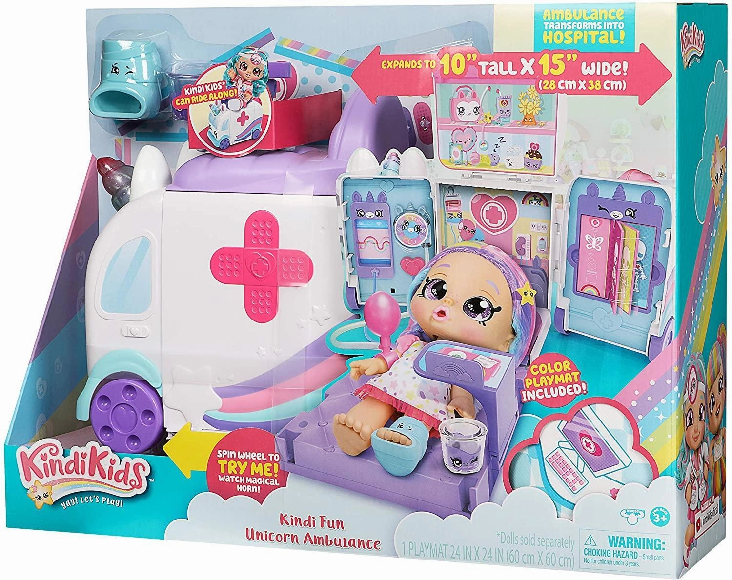 industry standard Kindi Kids Hospital Corner Unicorn Ambulance Playset