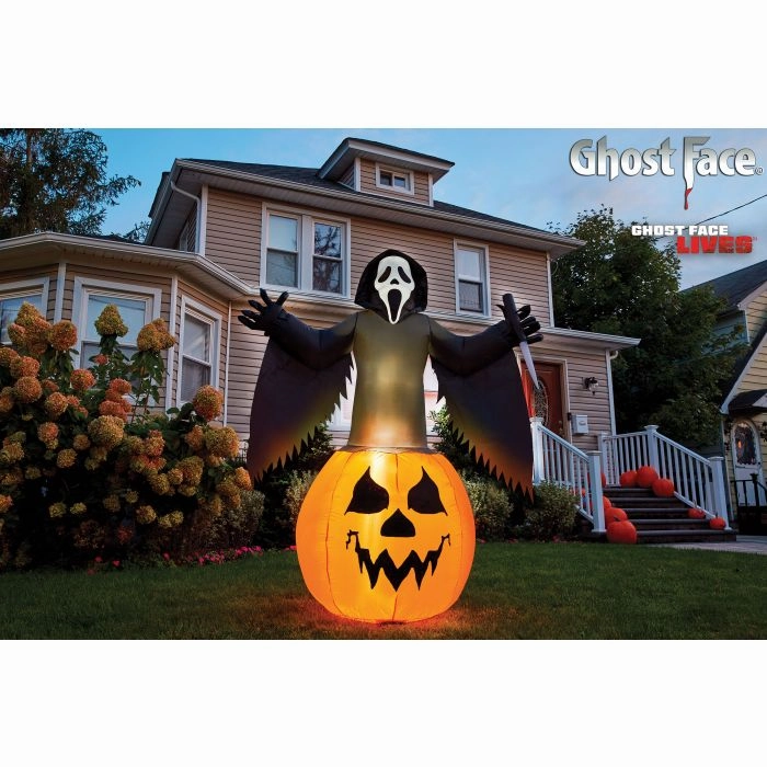 Whimsical Ornaments Ghost Face Pumpkin Lawn Inflatable