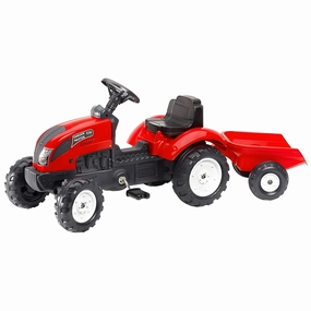 Tiny Instrument Little Tool Falk Red Garden Master Tractor Ride-on with Trailer 2/5