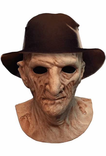 A Nightmare On Elm Street 2: Freddy's Revenge - Deluxe Freddy Krueger Mask with Fedora Hat Playful Figures Haunted Decorations