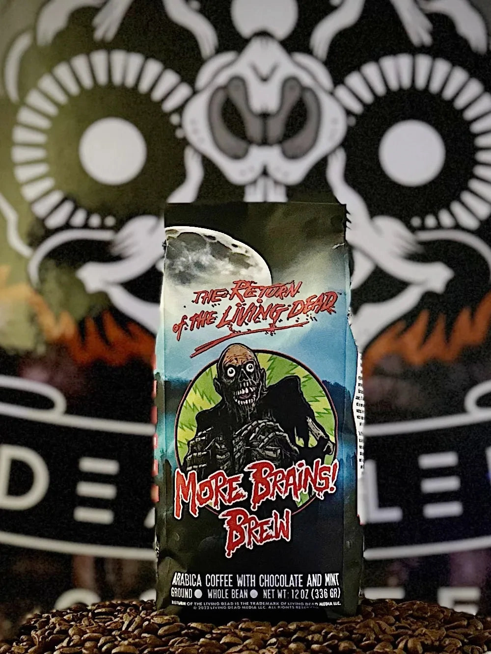 Dead Sled Coffee - More Brains Brew The Return of the Living Dead Ground Coffee Monster Supplies Haunted Accents