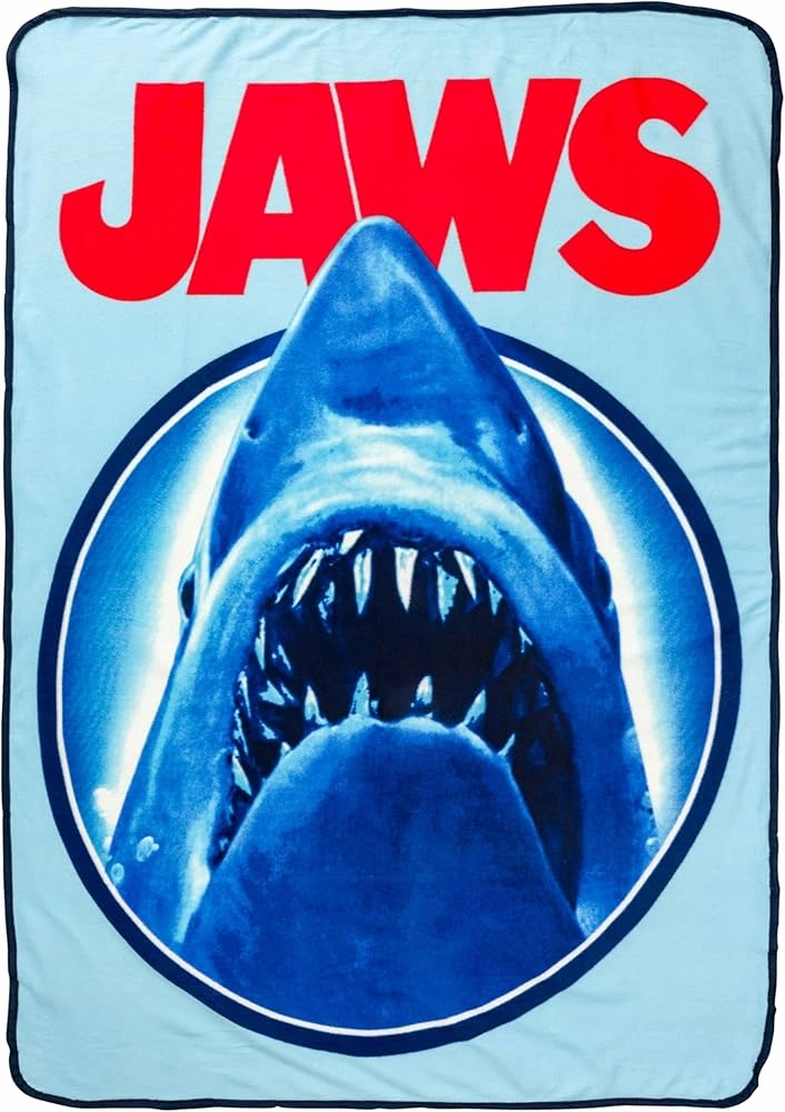 Creepy Accents Silver Buffalo Jaws Need A Bigger Boat 45" x 60" Fleece Throw