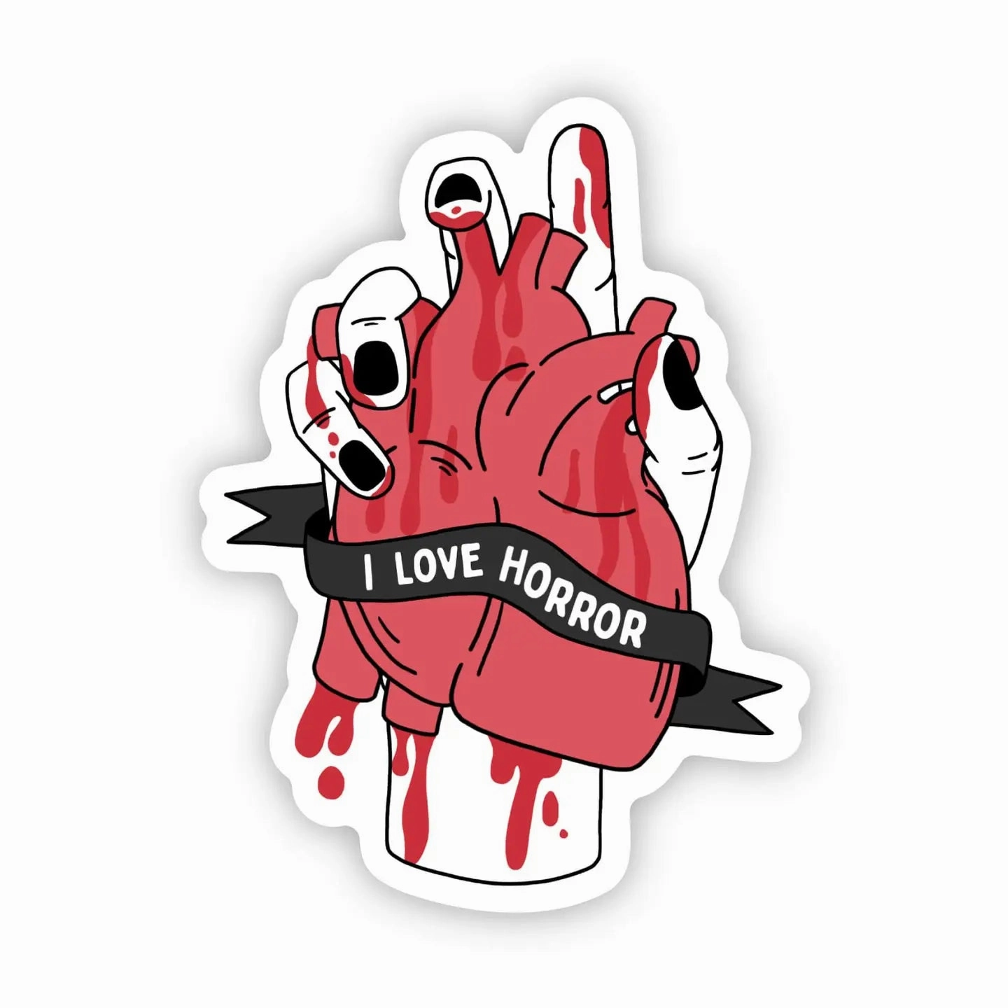 Monster Decor "I Love Horror" Sticker