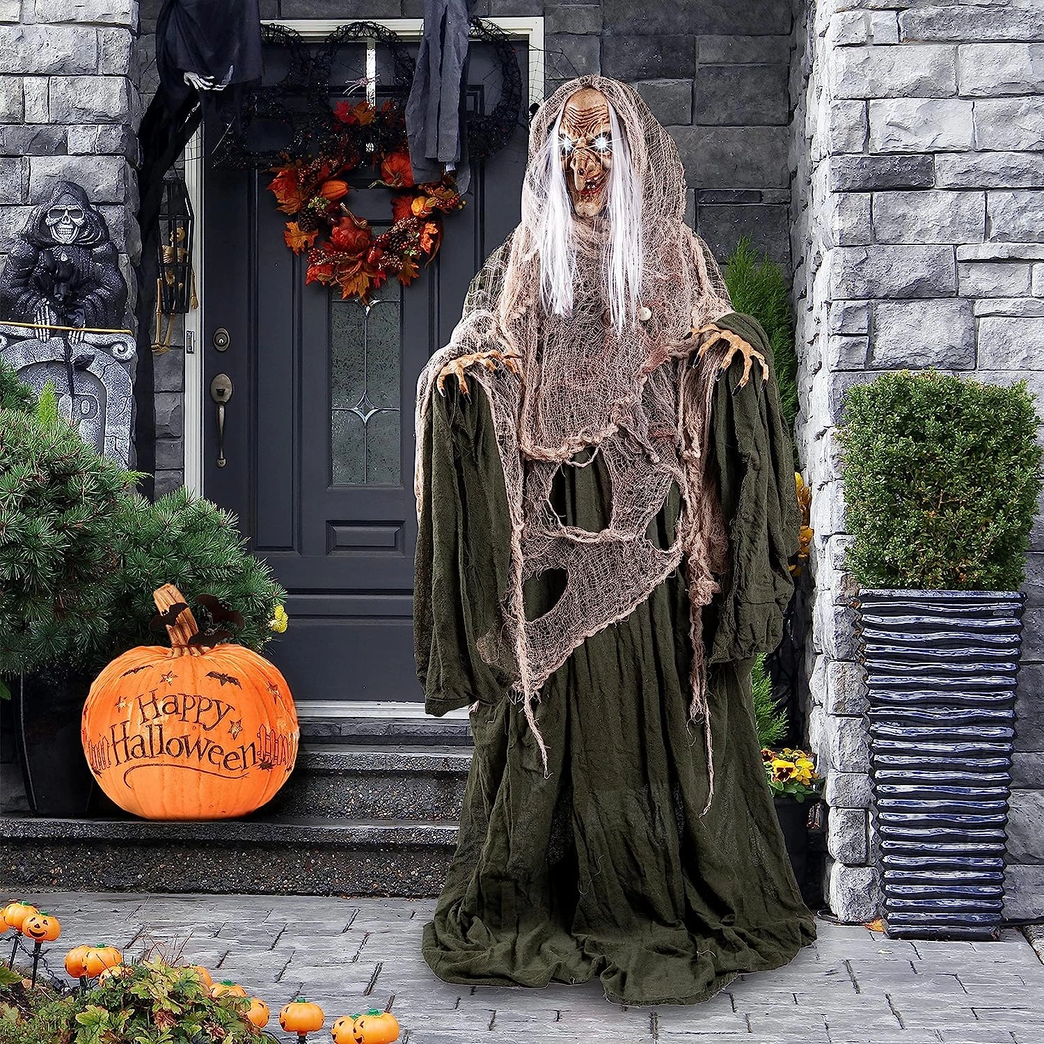 68in Standing Animated Witch Decoration Creepy Party