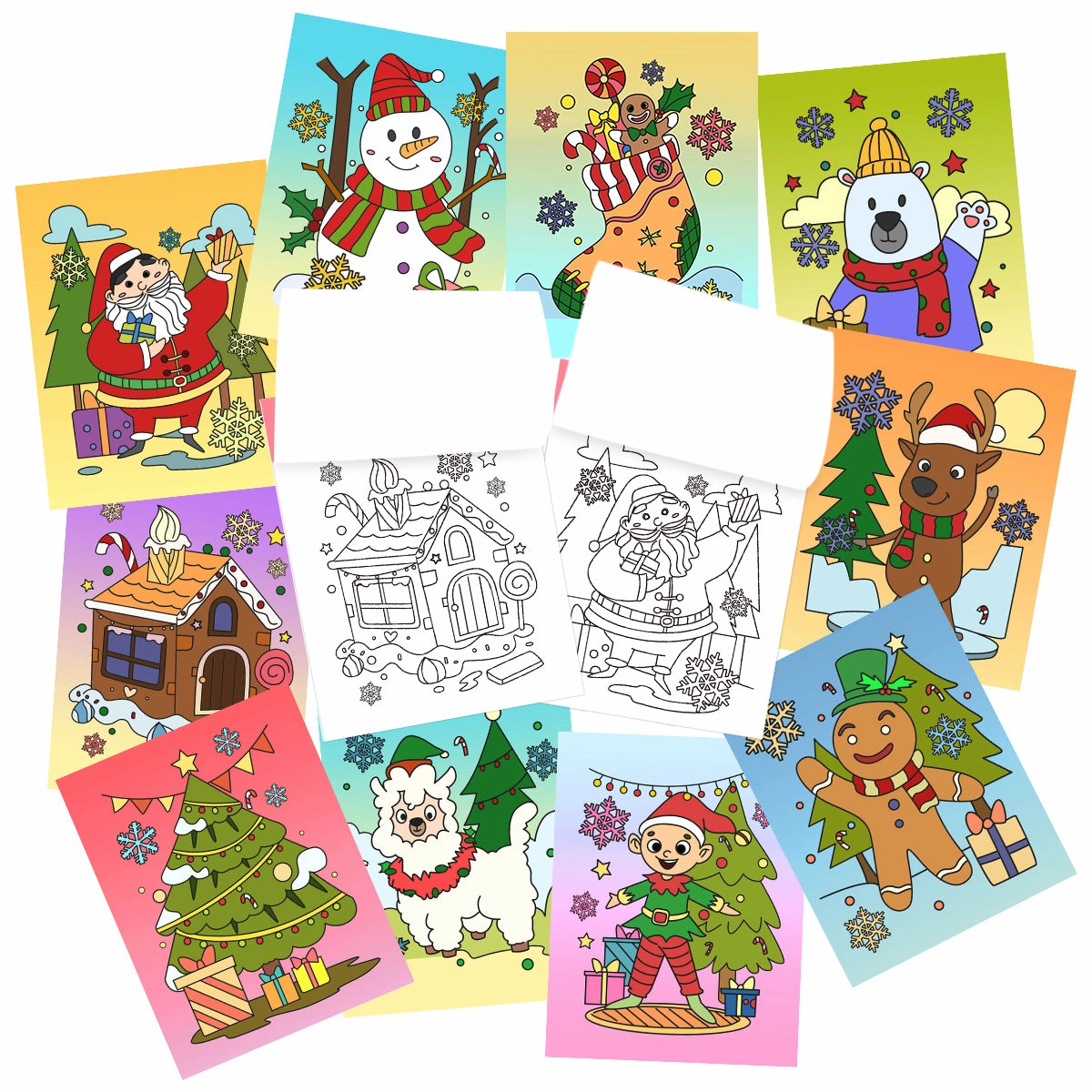 Fantastic Accents Christmas Mini Coloring Booklets, 48 Pack