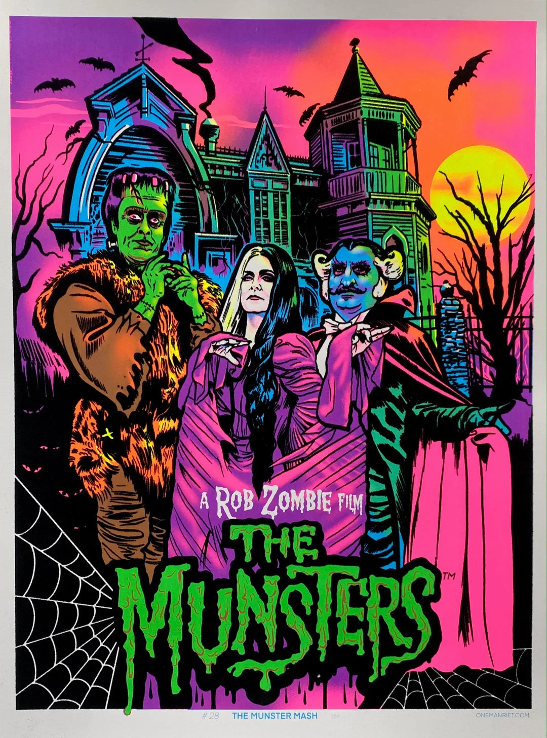 Ghostly Accents Rob Zombie's "The Munster" Blacklight Parody Print