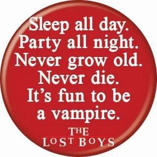 Eerie Decorations Whimsical designs Lost Boys Fun To Be A Vampire Buttons 1.25" Round