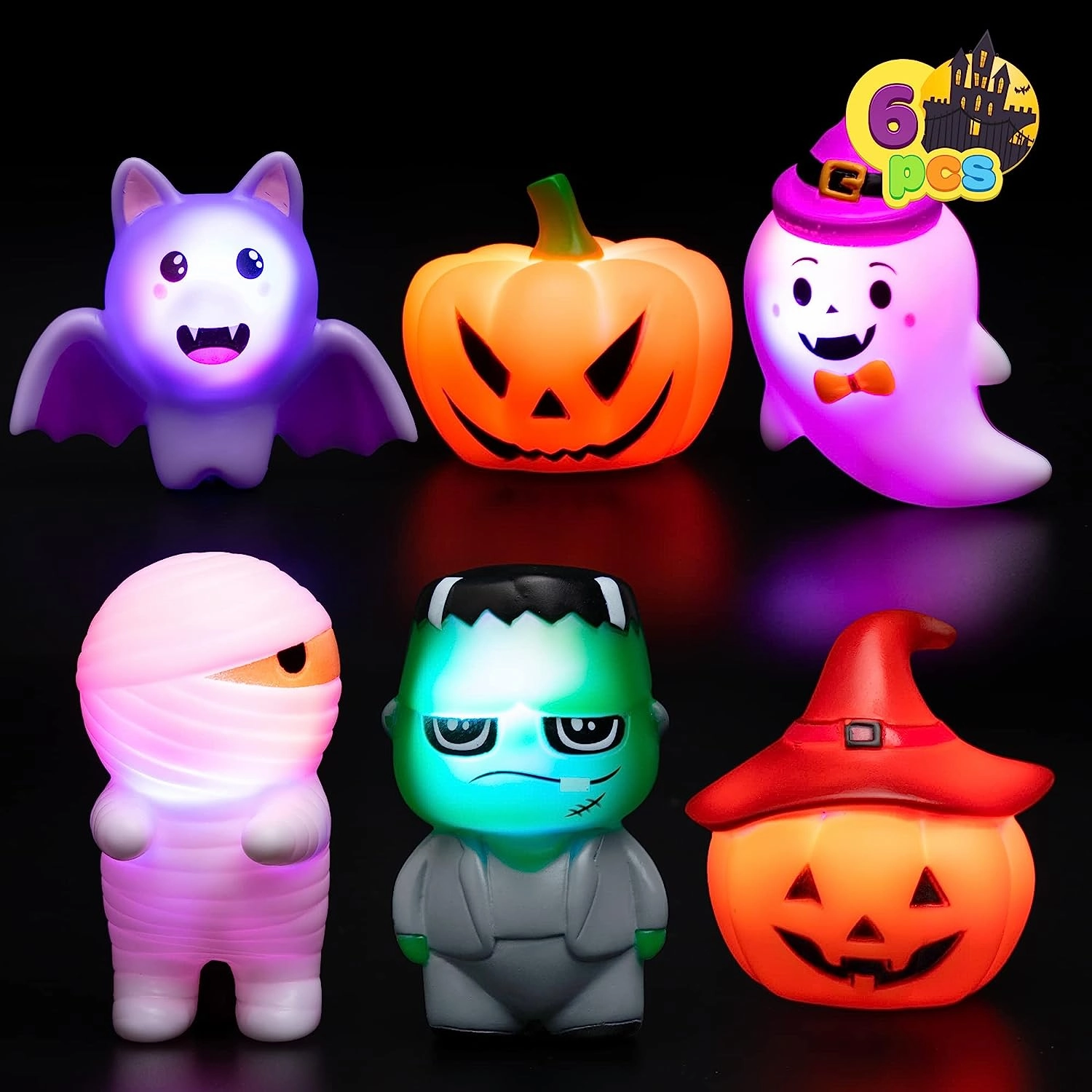 Monster Party Halloween Light-up Bath Toys, 6 Pcs