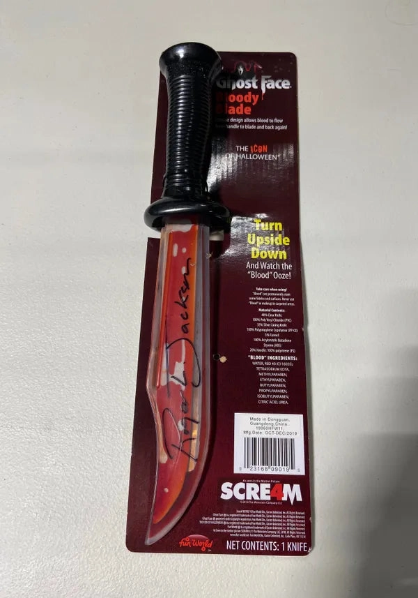 Enchanting Supplies Whimsical Crafts Roger L. Jackson Autographed Ghostface Bloody Knife (JSA Certified)