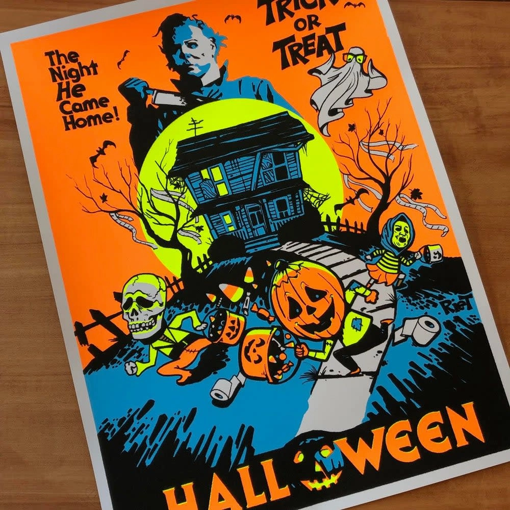 Trick Or Treat Blacklight Poster Whimsical designs