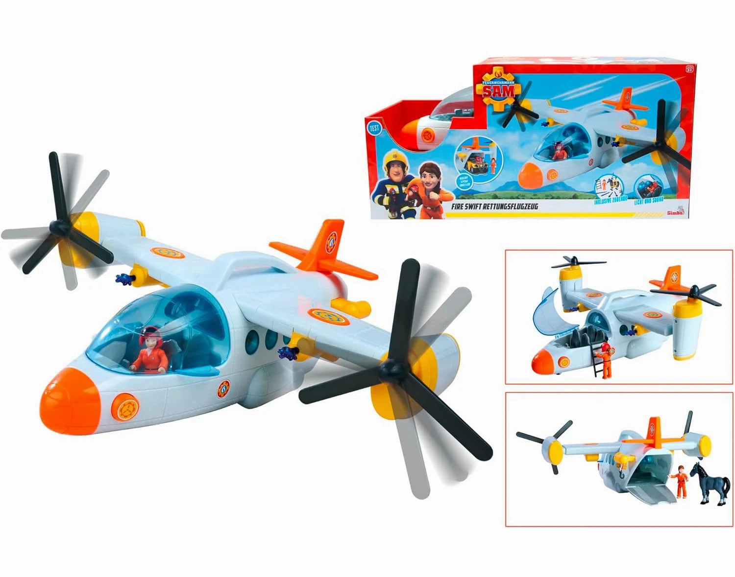 Fireman Sam Large Rescue Plane Fire Swift Playset Spin-off Title