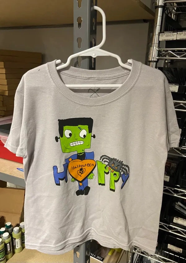 Frankenstein T Shirt - Happy Halloween Ghostly Masks