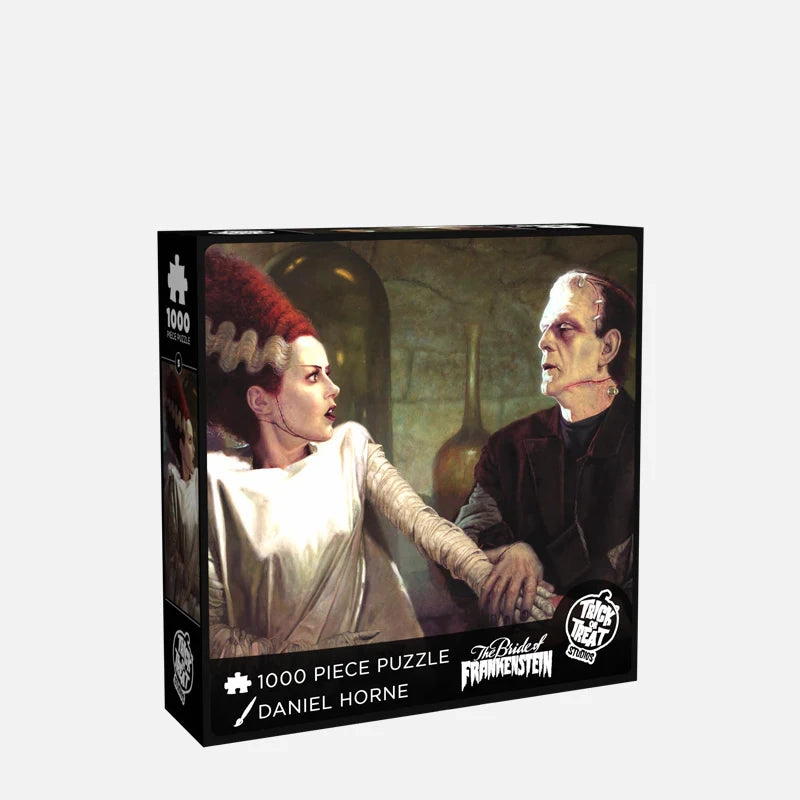 FRANKENSTEIN WITH BRIDE JIGSAW PUZZLE Ghoulish Decor Mysterious Masks