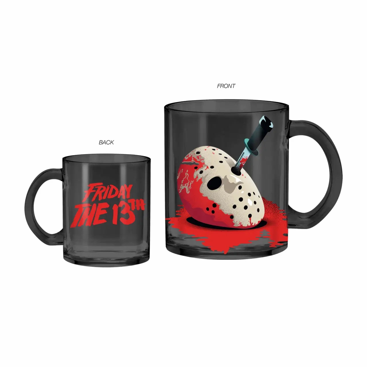 Haunted Crafts Mystical Decorations Friday the 13th Mask and Logo 17.5oz Glass Coffee Mug